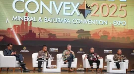 PT Sumbawa Timur Mining berbagi wawasan tentang eksplorasi mineral kritis dalam ajang Minerba Convex 2025. (Dok. PT Sumbawa Timur Mining)

