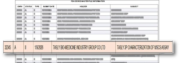 FDA Device Master File Information