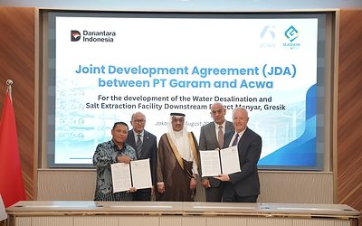Acwa menandatangani perjanjian pengembangan bersama dengan PT GARAM untuk proyek integrasi desalinasi air …