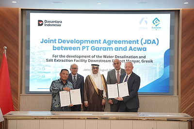 Acwa menandatangani perjanjian pengembangan bersama dengan PT GARAM untuk proyek integrasi desalinasi air …