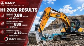SANY Heavy Industry Catat Pertumbuhan Pendapatan 19,49% pada Semester I-2026, Pendapatan Luar Negeri …