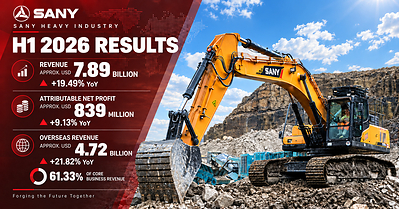 SANY Heavy Industry Catat Pertumbuhan Pendapatan 19,49% pada Semester I-2026, Pendapatan Luar Negeri …